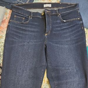 LOFT Women's High Rise Dark Blue Jeans Skinny